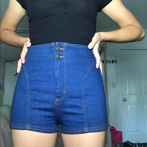 high waisted jean shorts